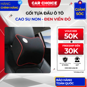 Gối Tựa Đầu Cao Su Non Đen Viền Đỏ
