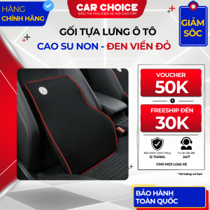 Gối Tựa Lưng Cao Su Non Đen Viền Đỏ
