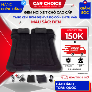 Đệm Hơi Ô Tô Đen Nhung Nỉ 7 Chỗ