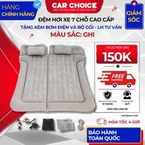 Đệm Hơi Ô Tô Ghi Nhung Nỉ 7 Chỗ