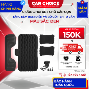 Đệm Hơi Ô Tô Đen Nhung Nỉ 4-5 Chỗ