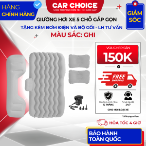 Đệm Hơi Ô Tô Ghi Nhung Nỉ 4-5 Chỗ