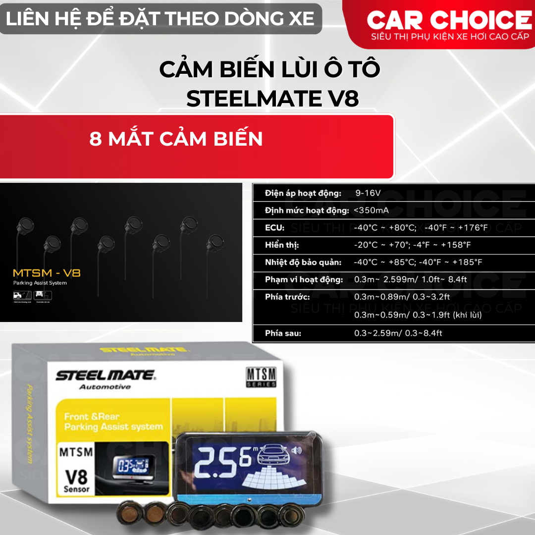 Cảm Biến Lùi Steelmate V8