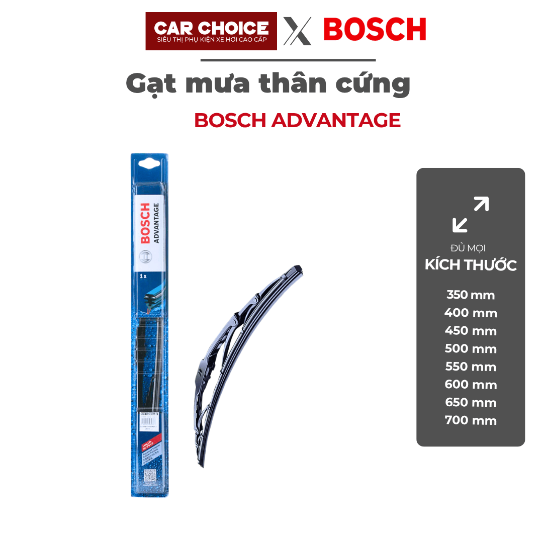 Gạt Mưa Ô Tô Bosch Sắt Thân Cứng Advantage