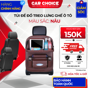 Túi Da Đựng Đồ Treo Ghế Sau Ô Tô Nâu
