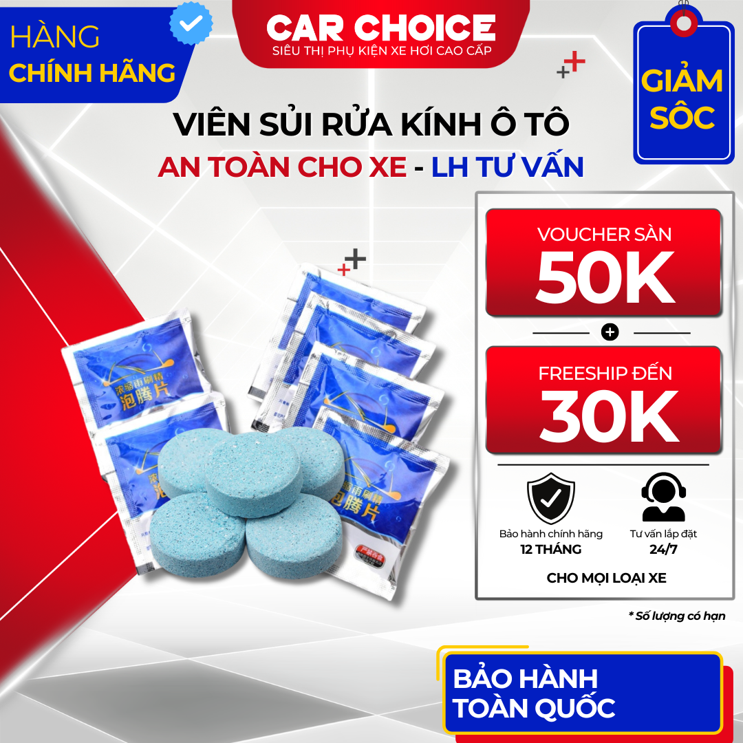 Viên Sủi Rửa Kính Ô Tô