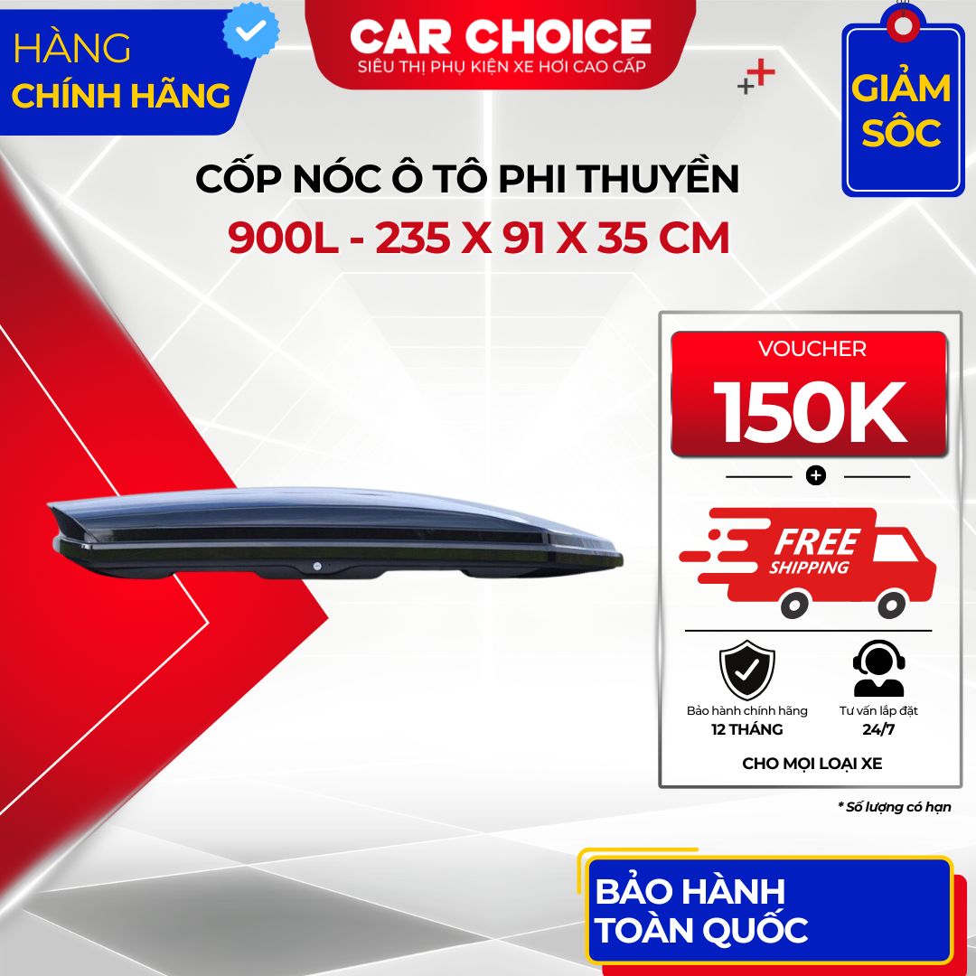 Cốp Nóc Ô Tô Dáng Phi Thuyền 900L