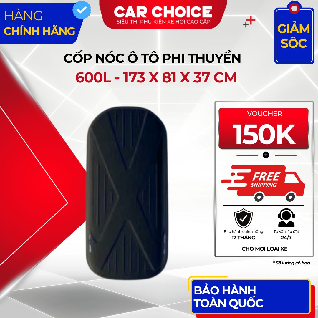 Cốp Nóc Ô Tô Dáng Phi Thuyền 600L