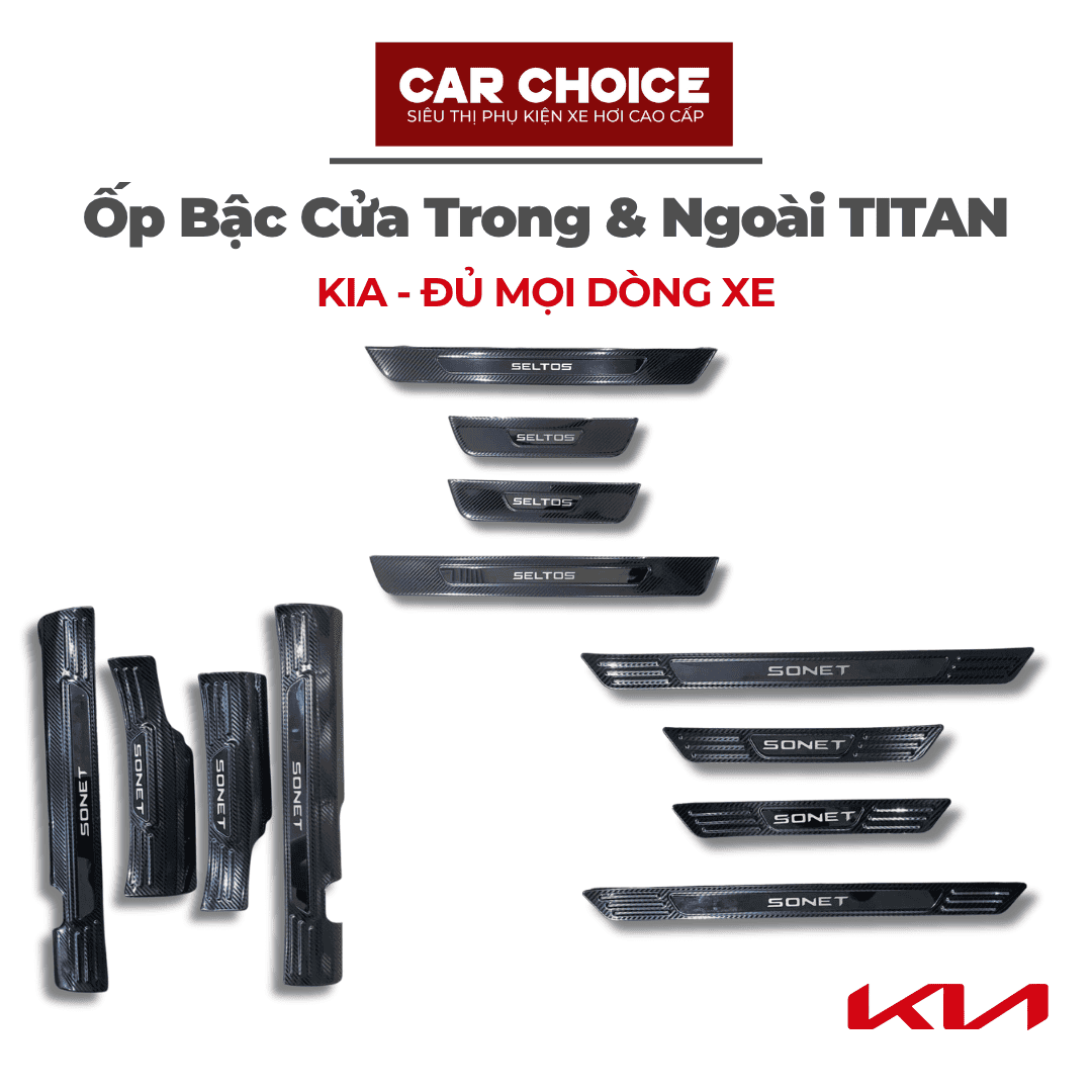 Ốp bậc cửa KIA cốp trong và ngoài titan
