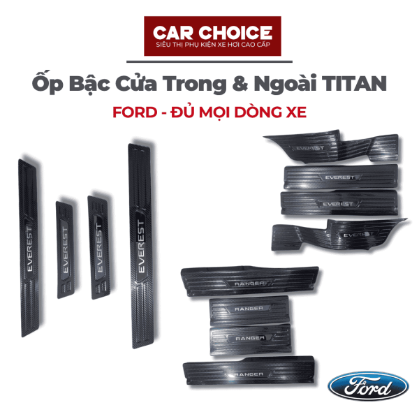 Ốp bậc cửa ford cốp trong và ngoài titan